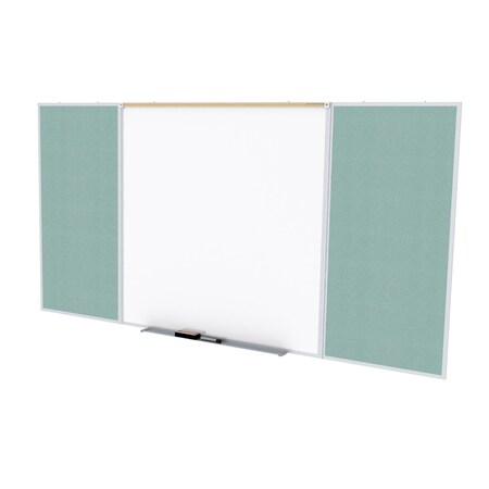 Ghent Combo Whiteboard/Bulletin, Mag Por/Vnyl, Styl D, 4 ft H x 10 ft W, Stone SPC410D-V-199